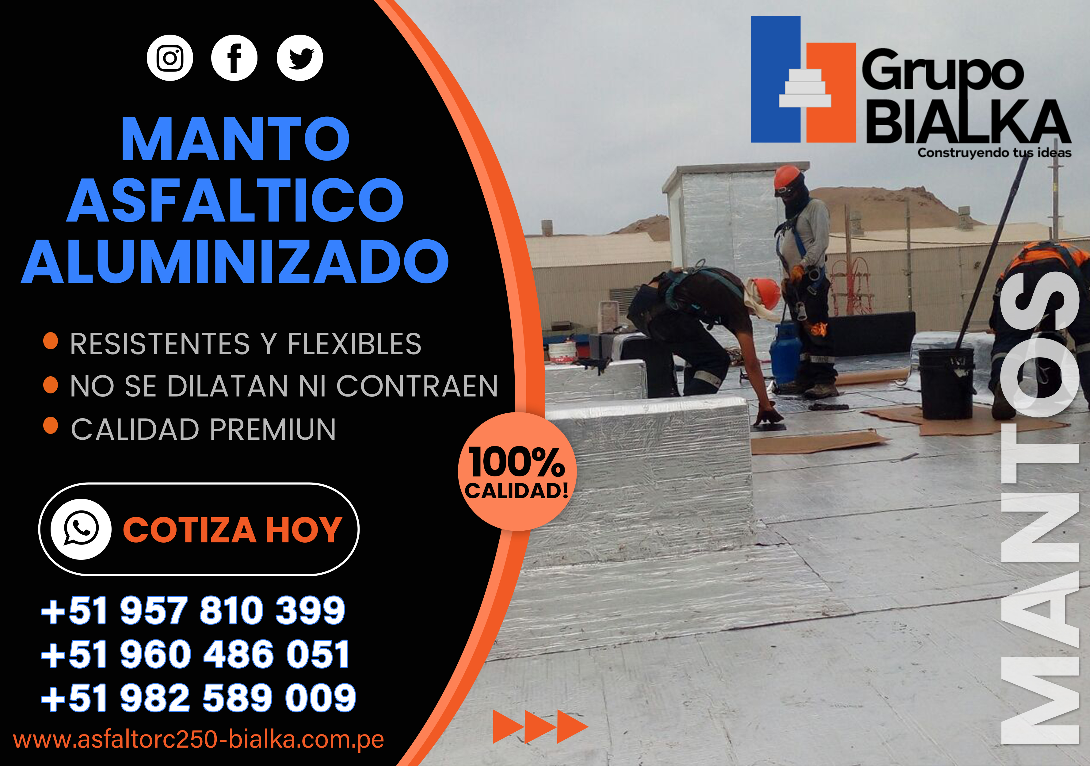 manto asfaltico aluminizado